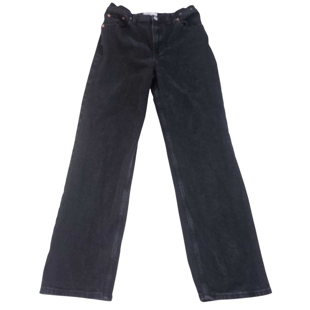 Abercrombie‎ & Fitch The 90s Straight Jeans 29 8R Ultra High Rise Black Faded